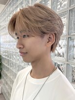 サンクマーケット 渋谷(cinq MARKET)&nbsp;メンズミルクティーベージュコンマヘアアッシュグレージュカラー