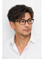オールバーバー(OR BARBER)&nbsp;メンズ　ニュアンス・フェザーパーマ　40代　理容室　バーバー