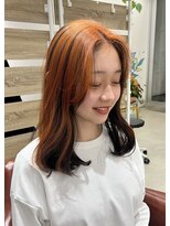 ミコ(mico)&nbsp;オレンジアンブレラカラー/顔まわりレイヤー