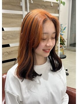 ミコ(mico) オレンジアンブレラカラー/顔まわりレイヤー