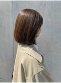 柔らかベージュカラー×ボブ