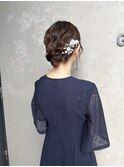 【アップヘアお呼ばれヘアセット】カチモリツインポニー早朝営業