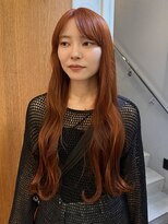 テテ ニコ(tete nico)&nbsp;【大前晴奈】オレンジベージュロングレイヤーハイトーンカラー