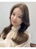 韓国ヘア 艶感ブラウン