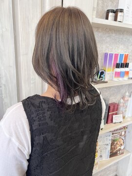 キャアリー(Caary) 福山Caary夏ウルフインナーカラーバイオレットパープル20代30代