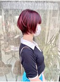 ショート×レッドカラー