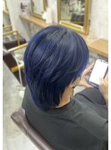メンズカット/ネイビーブルーカラー/ダブルカラー