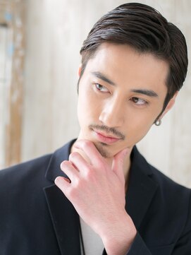 モッズヘア メン 南越谷南口店(mod's hair men) 30代40代ブラックかき上げイケオジフェザーショートY南越谷