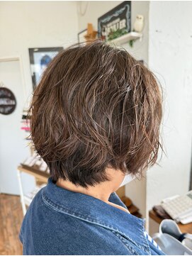 ヘアスタジオ ブリエ(HAIR STUDIO BRILLER) 2025 ショートボブ×パーマ×グレージュ