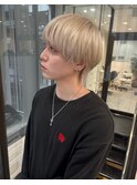 【MOMONE】メンズ/マッシュ/ハイトーン/ブリーチ/ホワイトカラー