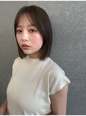 ミディアムボブ/顔周り/韓国/ボブ/レイヤーカット/前髪/カラー