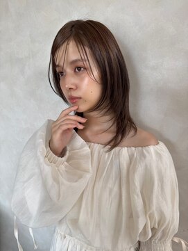 キイ ギンザ(k.e.y GINZA) 顔まわりレイヤー/レイヤーカット/ベージュカラー