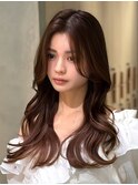 暗めカラー/韓国風巻き/レイヤーカット/髪質改善/縮毛矯正/銀座