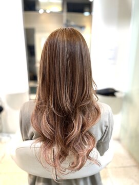 モア 下通店(MORE) バレイヤージュ/ピンクベージュ