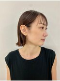 透明感ブラウン×オトナぱっつんボブ