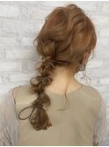 ヘアセット/ヘアメイク/紐アレンジ/編み下ろし/カジュアル