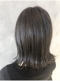 髪質改善ケア×ミディアム外ハネボブ 透明感カラー/ハイライト