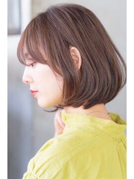 メーヴェ(Mowen) mowen 南堀江 ボブ×ココアベージュ×艶髪×ダブルバング