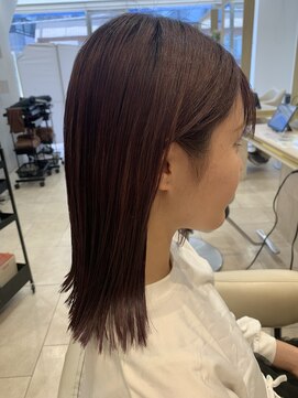 アッシュ 仙川店(Ash) ピンクカラー　ピンクブラウン　ピンクベージュ　セミディ