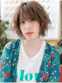 くせ毛風斜めバング外国人風ゆるふわボブc5戸田公園30代40代!