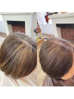 アメリ(Ameri)&nbsp;-Ameri-藤川☆ショートボブ×白髪ぼかし【浜町/ショート/ボブ】