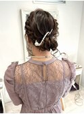 結婚式ヘアふわふわシニョンまとめ髪