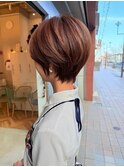 20代～50代☆丸みマッシュボブ☆フェザーショート◎ブラウン