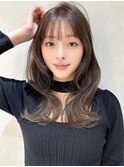 オリーブグレー髪質改善/黒髪/小顔/くすみベージュ/札幌