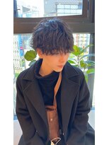 ジーナ オム 札幌(Zina Homme) メンズ*ニュアンスパーマ*黒髪*波巻き*Zina Homme札幌