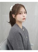 イメチェンヘアスタイル　ピンクベージュ　前髪カタログ