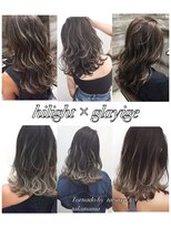 トルネード(TORNADO)&nbsp;外国人風セミロング ハイライトグラデーション グレージュ