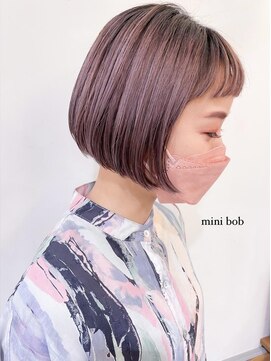 ネオリーブアイム 横浜西口店(Neolive aim) 切りっぱなしミニボブ★ sheer pink