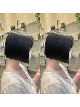 レーヴバイロンド 仙台(Reve by Lond) ナチュラルボブ　黒髪　グレージュカラー