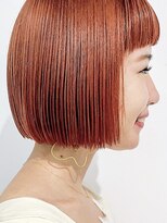 ソーコ 渋谷(SOCO)&nbsp;切りっぱなしボブショートボブオレンジブラウンオレンジカラー