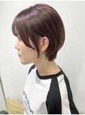ピンクブラウン☆丸みくびれショートボブ【村山武史】