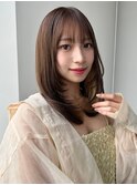 こなれミディ/顔周りレイヤー/ワンカール/フェミニンロング