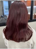 ダブルカラーチェリーレッドラベンダーパープル韓国レイヤーボブ