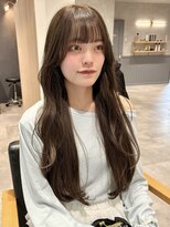 ラミエバイメルト 下北沢(lamie by melt) ダブルカラーオリーブベージュロングレイヤーカット顔周り下北沢