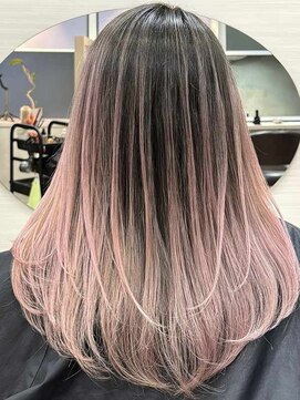 フォート(FORT) 春の淡いピンク/バレイヤージュ/レイヤーカット/ホワイトピンク