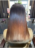髪質改善トリートメント艶カラー大人可愛いストレートロング