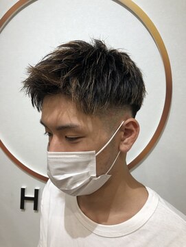 ホーミー(Homey) ☆フェードカット×アップバングショート×オシャレツーブロック