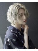 ホワイトミルクティー センターパート
