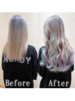 あるじゃんすー 沖縄店&nbsp;ホワイトベージュ×アイスブルー#シールエクステ#美髪#韓国#沖縄