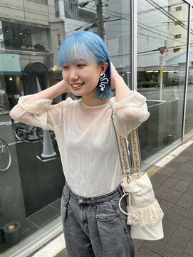 カフ(CAF) CAF FUKO シアーブルー/寒色系カラー/イメチェン/大阪/心斎橋