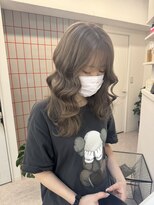 ペレ 渋谷(PELE)&nbsp;デザインカラー/レイヤーカット/ウェットヘア/オリーブベージュ