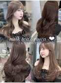 くびれヘア/ブラウンカラー