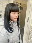 重ためバング×黒髪レイヤーカット