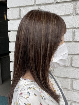 オーガニックエコ 川越(organic+eco) 30代40代大人かっこいいベージュハイライト×ロングレイヤー