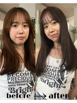 サロン ド ビカ(Salon de bika) 【ビフォーアフター】透明感地毛風ショコラグレージュ