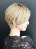 大人可愛い20代30代40代黒髪前下がりショートボブ丸みショート◎